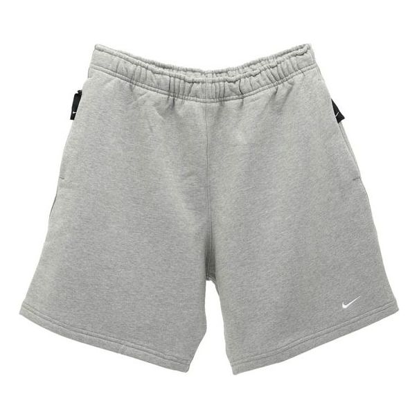 Image of Nike Solid Color Logo Straight Loose Casual Shorts Unisex Gray DV3056-063