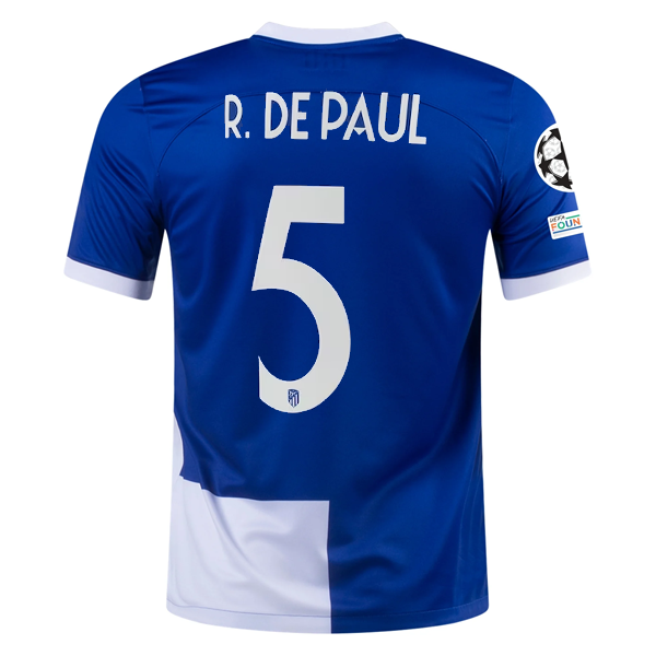 Nike Atletico Madrid Rodrigo De Paul Away Jersey w/ Champions League Patches 23/