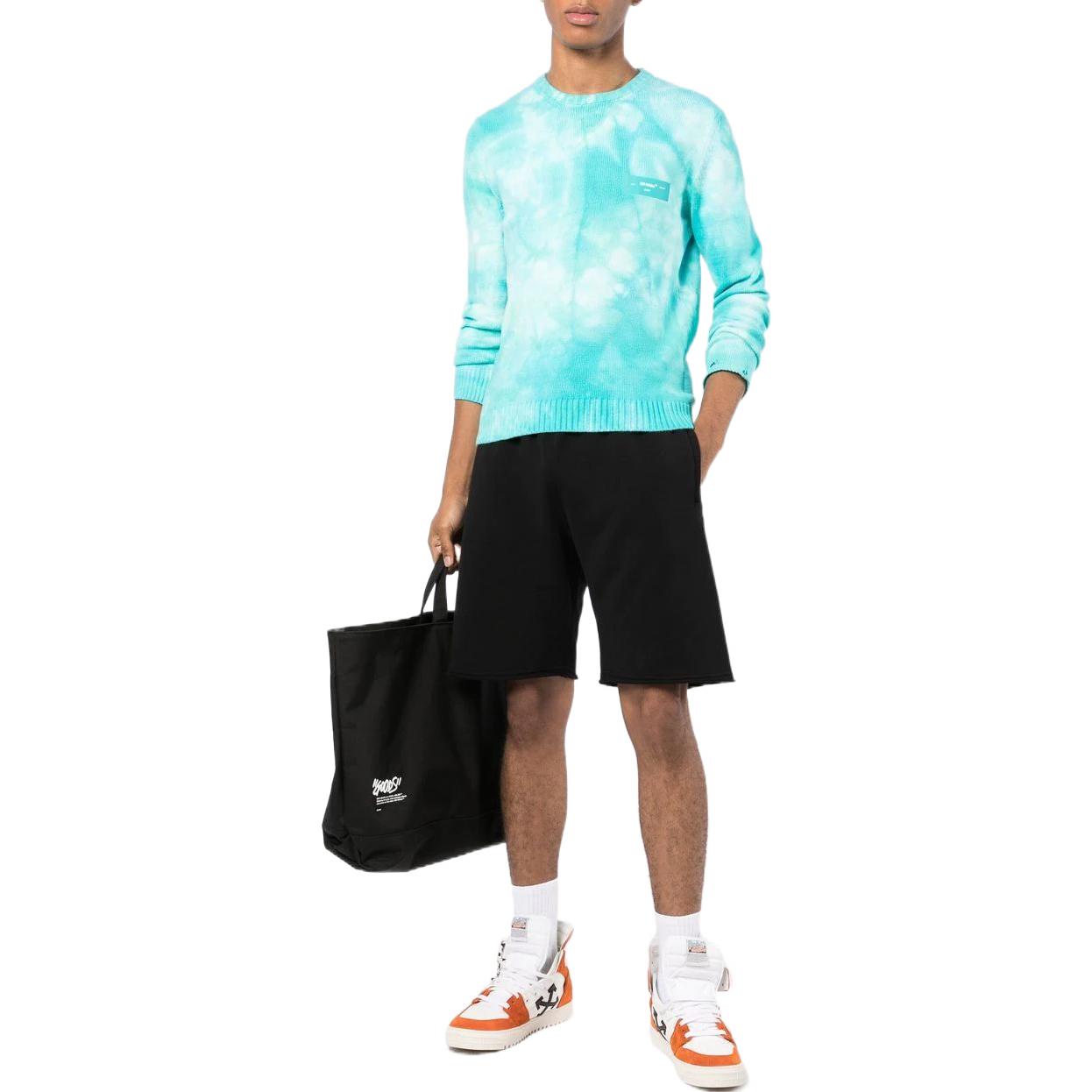 حذاء رجالي مستقيم بحزام مطاطي من OFF-WHITE بلون سادة ونمط طباعة على الظهر