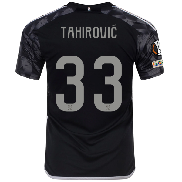 adidas Ajax Benjamin Tahirović Drittes Trikot mit Europa-League-Aufnähern 23/24 (Schwarz).