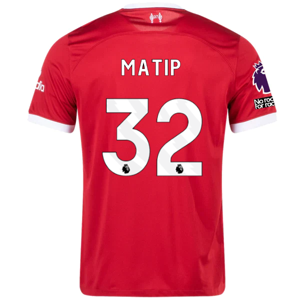 Nike Liverpool Joel Matip Home Jersey w/ EPL + No Room For Racism Patches 23/24