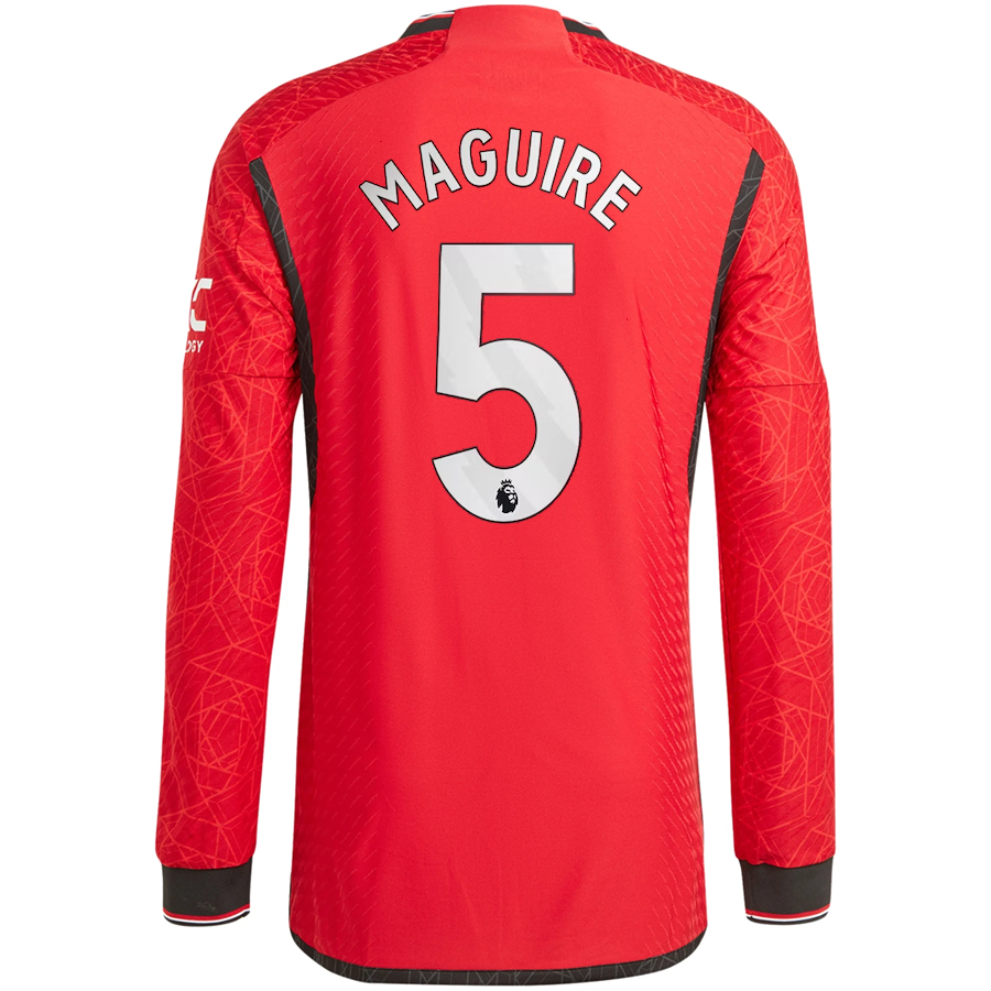 Image of adidas Manchester United Authentic Harry Maguire Long Sleeve Home Jersey w/ EPL