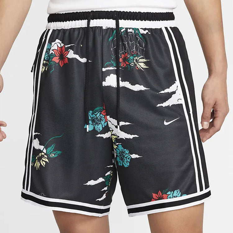 Nike Herren-Shorts mit Taillenschnürung und durchgehendem Druck, gerade, gestreift, lässig, schwarz, DM8781-01