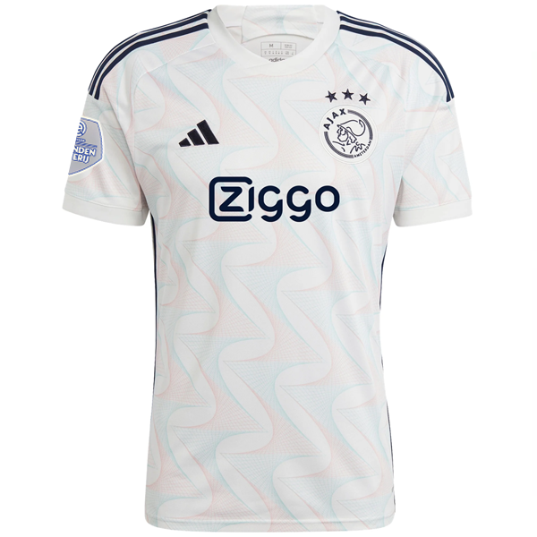 adidas Ajax Gastón Avila Auswärtstrikot mit Eredivise League Patch 23/24 (Kernweiß).