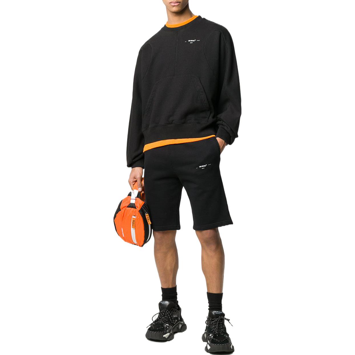 Image of OFF-WHITE Herren-Shorts mit Logo, einfarbig, Freizeit-Version, Schwarz, OMCI006R20D25017100
