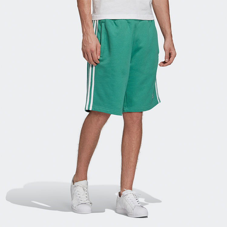 Image of adidas originals 3-Stripe Short Casual Sports Side Stripe Breathable Shorts Gree