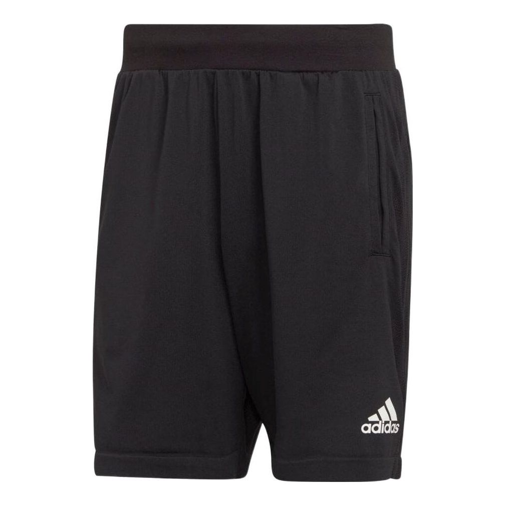 Image of Men's adidas Logo Printing Sports Straight Shorts Japanese Version Black HF4738