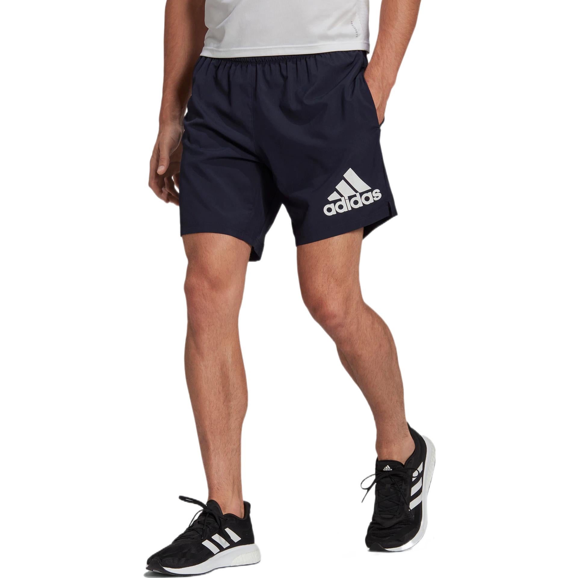 Men's adidas Alphabet Logo Printing Woven Thin Breathable Sports Shorts Ink Blue