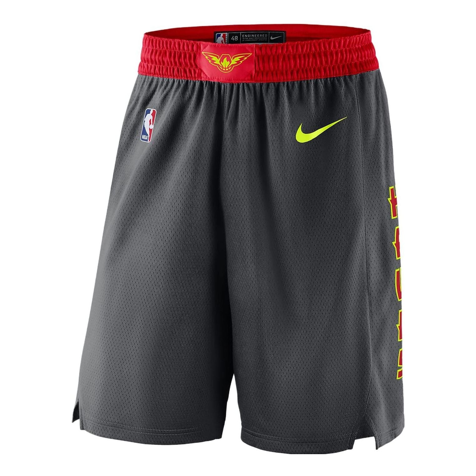 Image of Nike NBA Atlanta Hawks Icon Edition Swingman Shorts 'Anthracite University Red'
