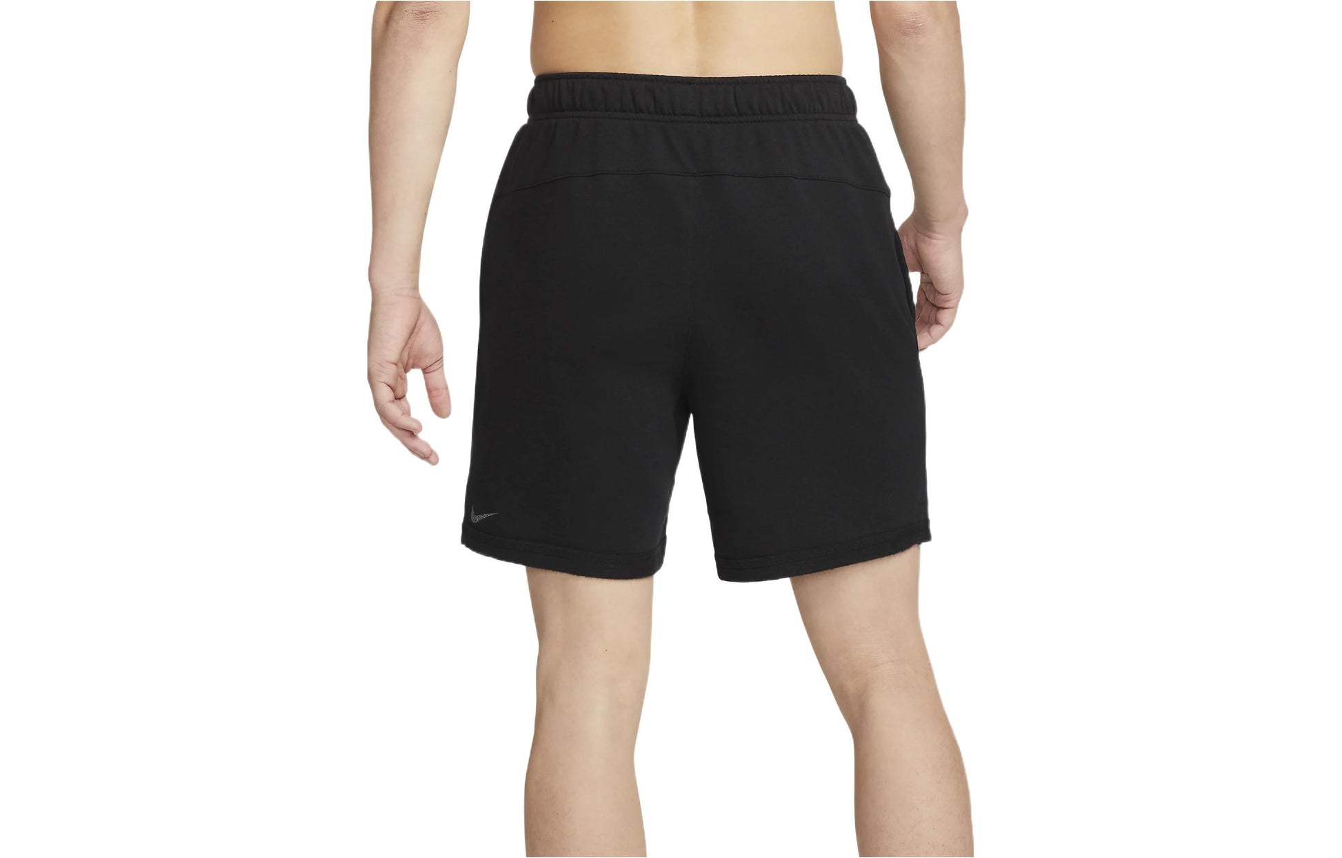 Men's Nike Yoga Therma-FIT Logo Printing Solid Color Sports Shorts Black DM7832-