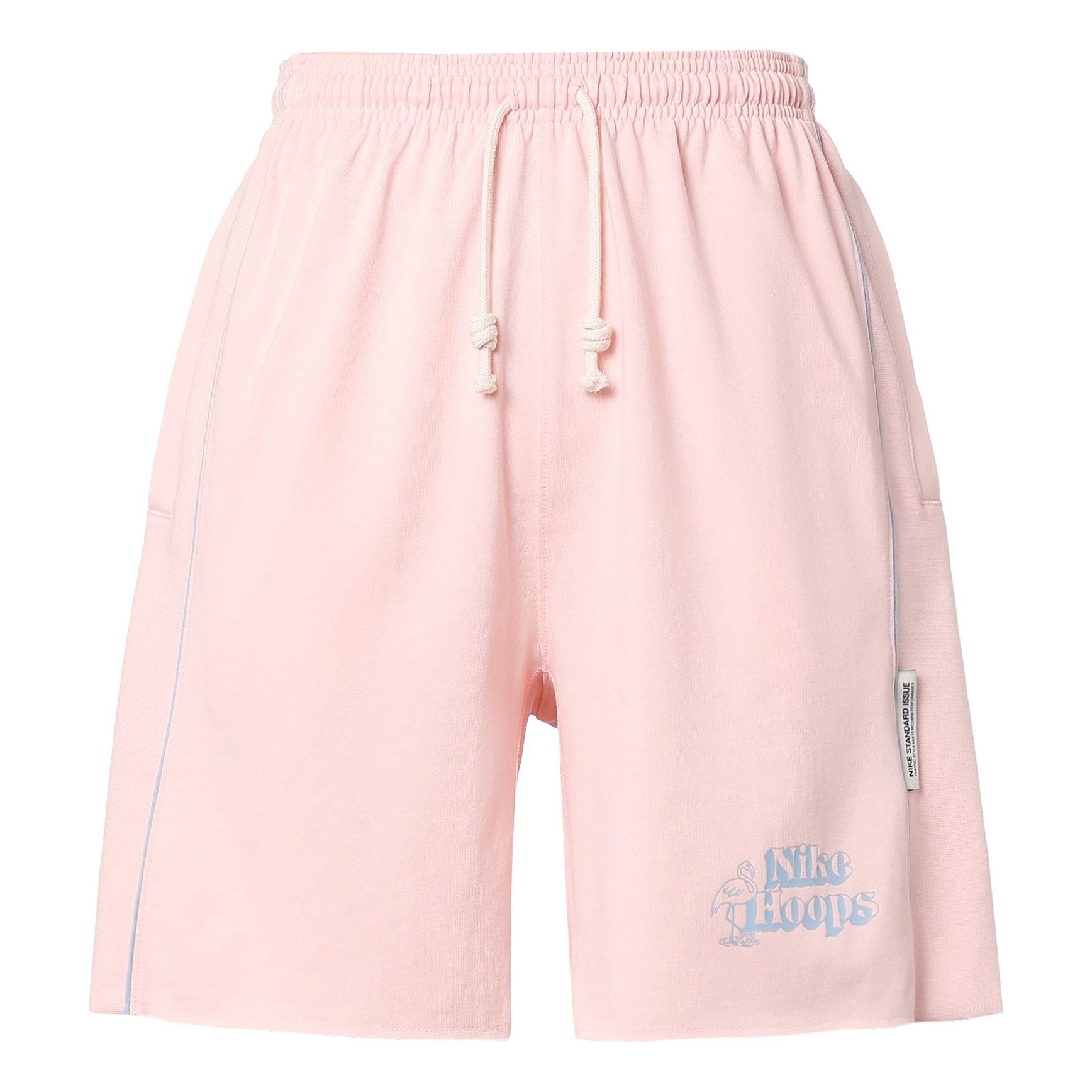 Image of Nike Standard Issue Printing Logo Solid Color Straight Shorts Pink DH7384-610