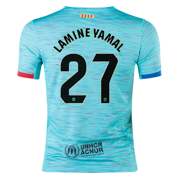 Nike Youth Barcelona Lamine Yamal Third Jersey 23/24 (Light Aqua/Royal Blue)