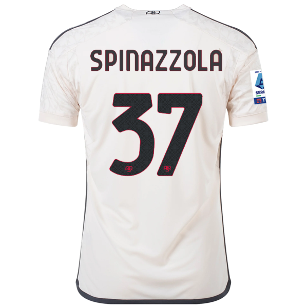 Image of adidas A.S Roma Leonardo Spinazzola Away Jersey w/ Serie A Patch 23/24 (Beige)