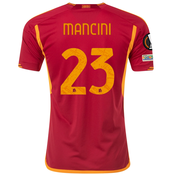 adidas Roma Gianluca Mancini Heimtrikot mit Europa League-Aufnähern 23/24 (Team Vi