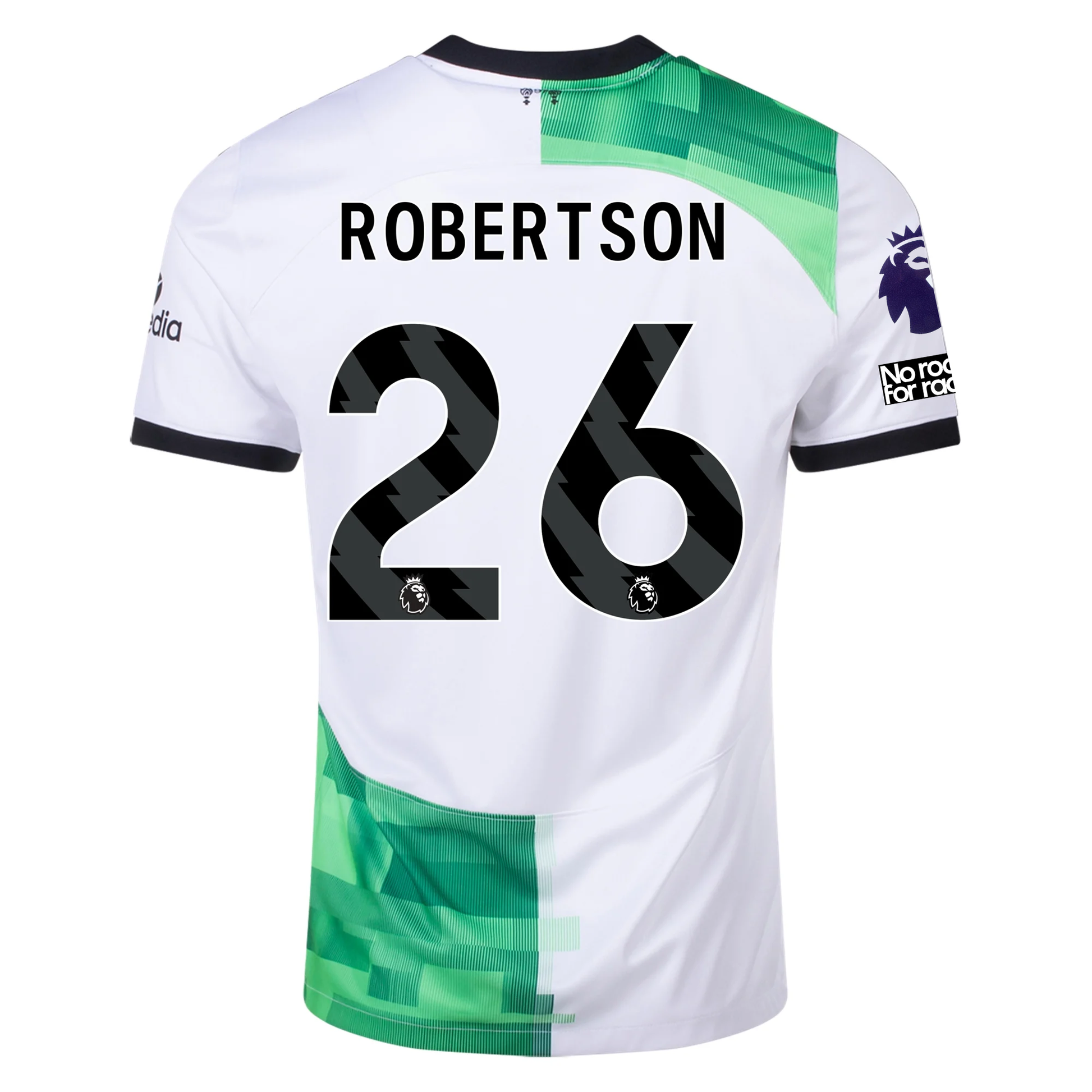 Nike Liverpool Away Andy Robertson Jersey w/ EPL + No Room For Racism Patches 23