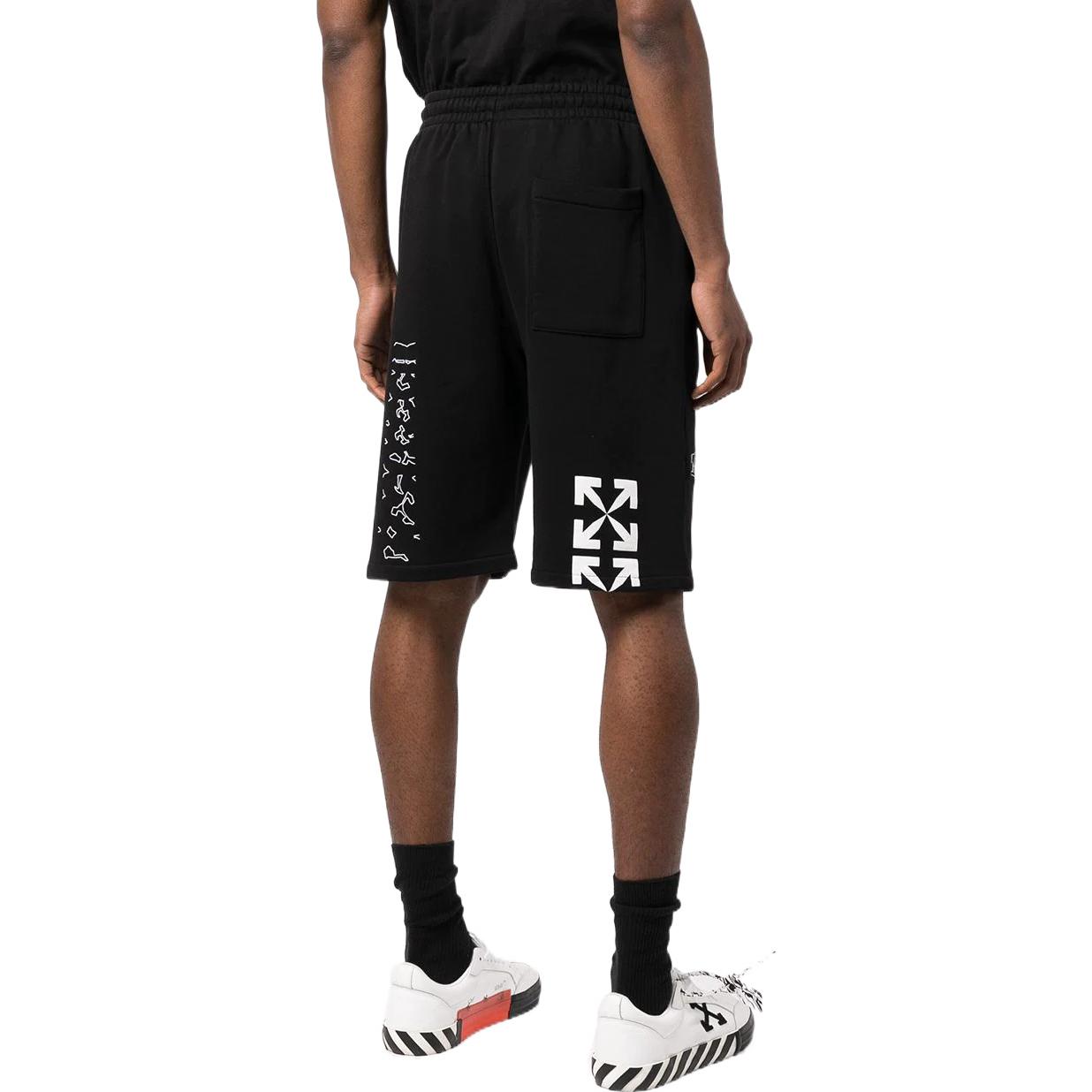 Image of OFF-WHITE SS22 Logo Printing Sports Shorts Loose Fit Black OMCI013S22FLE0071001