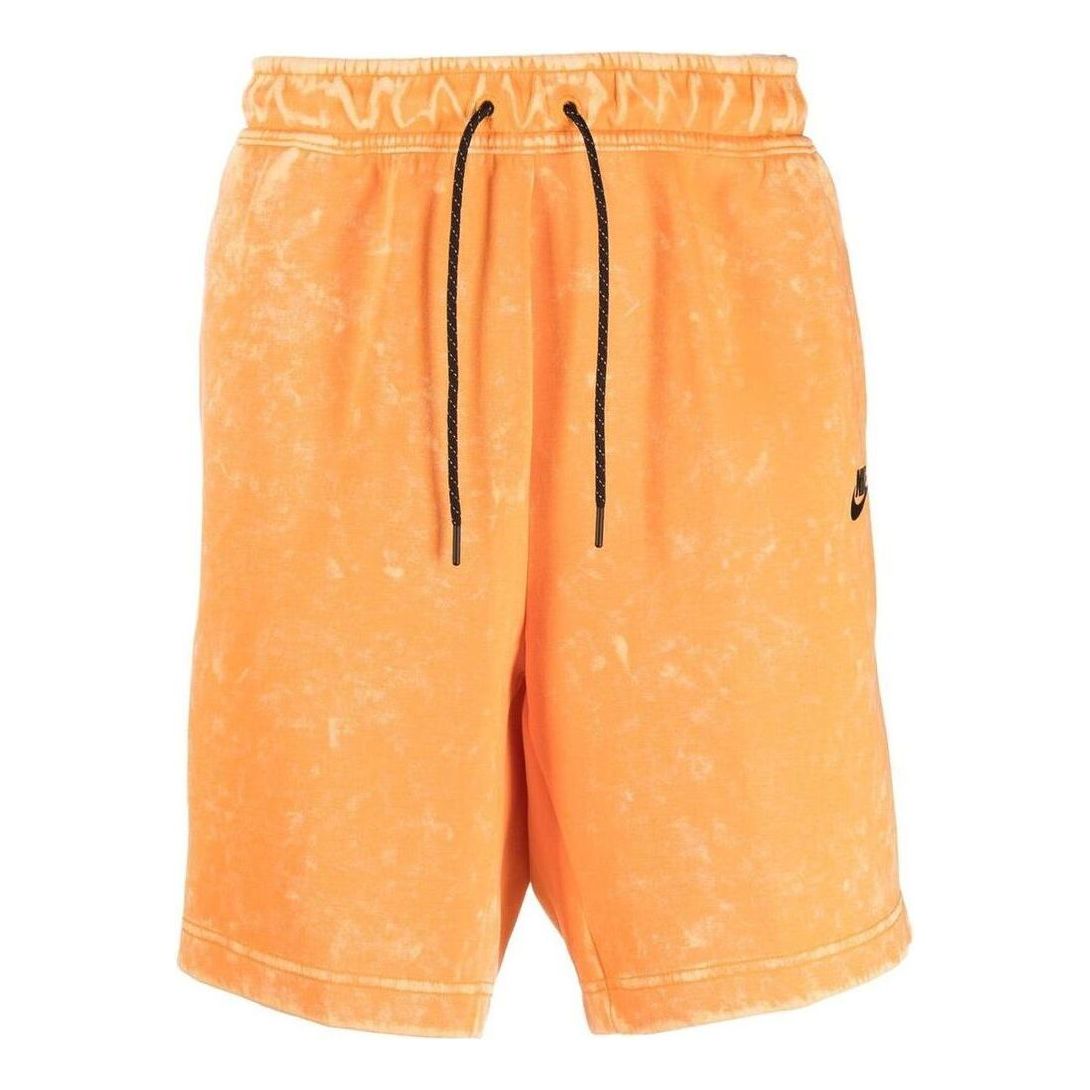 Image of Nike Tech Fleece Wash Shorts Orange DM6519-886