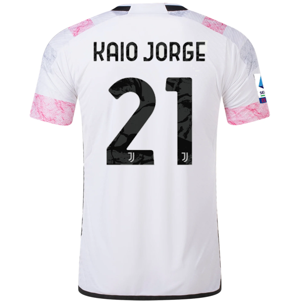 Image of adidas Juventus Authentic Kaio Jorge Auswärtstrikot mit Serie A-Aufnäher 23/24 (Weiß)