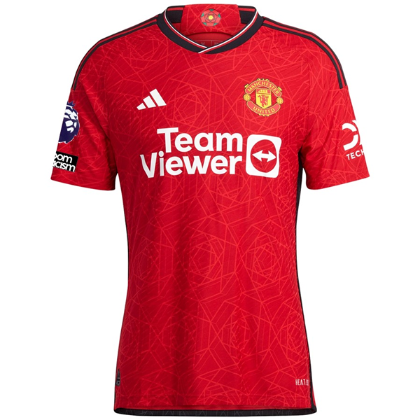 adidas Manchester United Authentisches Rasmus Højlund Heimtrikot 23/24 mit EPL + Nr