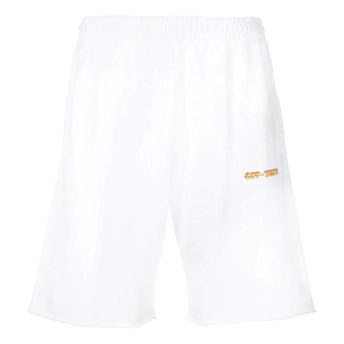 Men's OFF-WHITE Solid Color Logo Printing Pattern Elastic Waistband Straight Sho