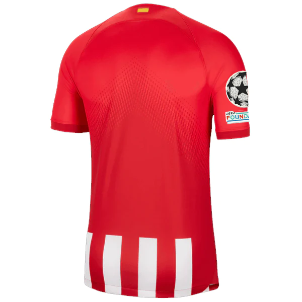 Image of Nike Atletico Madrid Home Jersey w/ Champions League Patches 23/24 (Sport Red/Gl