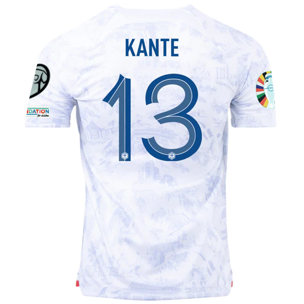 Image of Nike France N'golo Kante Away Jersey w/ Nations League Champion Patch + Euro Qua