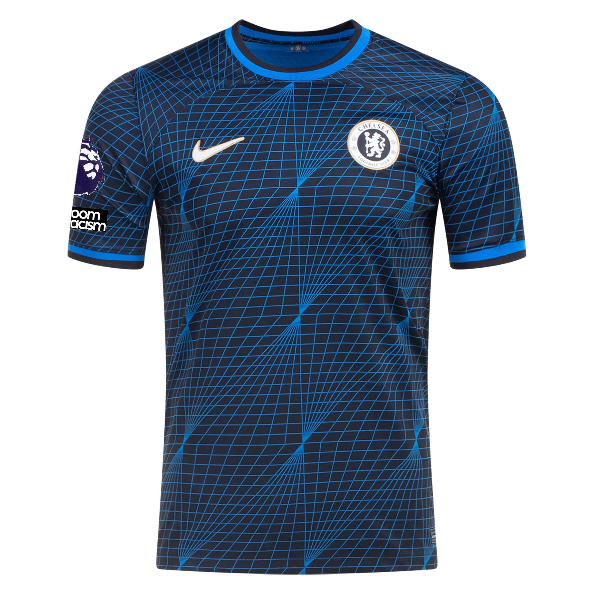 Image of Nike Chelsea Thiago Silva Away Jersey w/ EPL + No Room For Racism Patches 23/24
