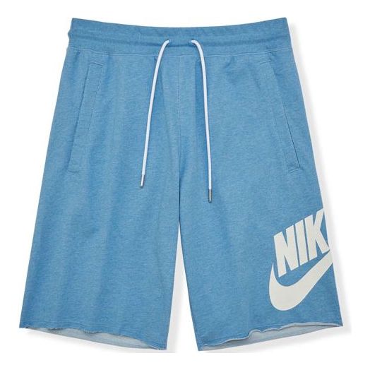 شورت رياضي كاجوال رجالي من Nike Large Logo French Terry Athleisure باللون الأزرق AT5268-4