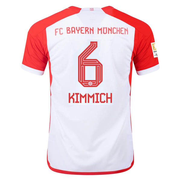 Image of adidas Bayern Munich Joshua Kimmich Home Jersey 23/24 w/ Bundesliga Champion Pat