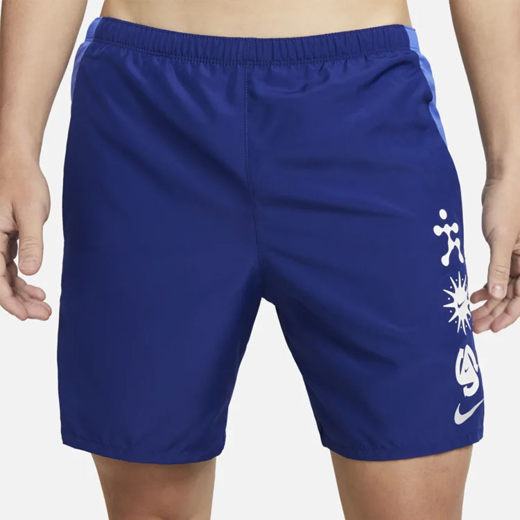 Men's Nike Pattern Printing Lacing Blue Straight Shorts DM4714-455