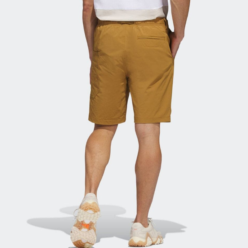 Image of adidas Solid Color Lacing Straight Casual Shorts Men's Green Copper HS3201