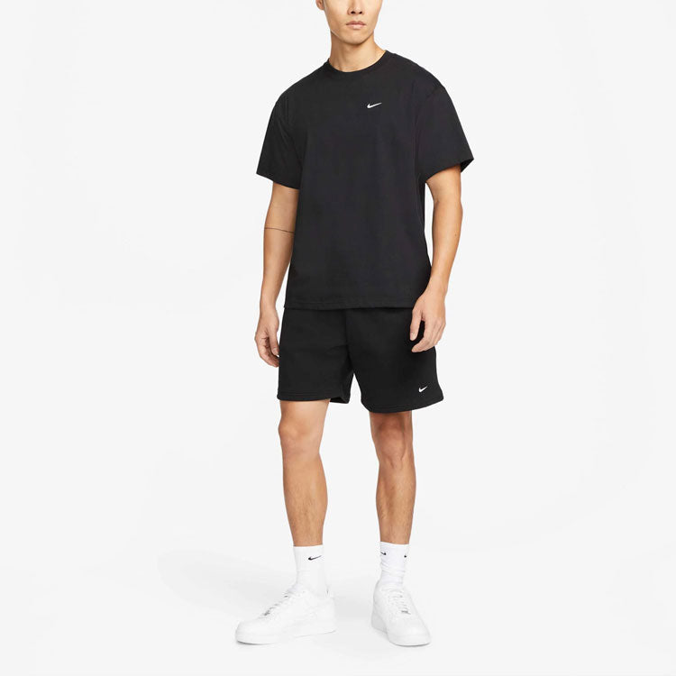 Image of Nike Solid Color Logo Straight Loose Casual Shorts Unisex Black DV3056-010