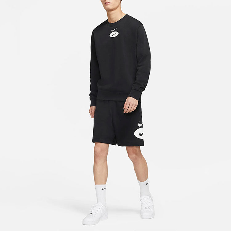 Nike Sportswear Contrasting Colors Logo Loose Lacing Casual Shorts Black DM5488-