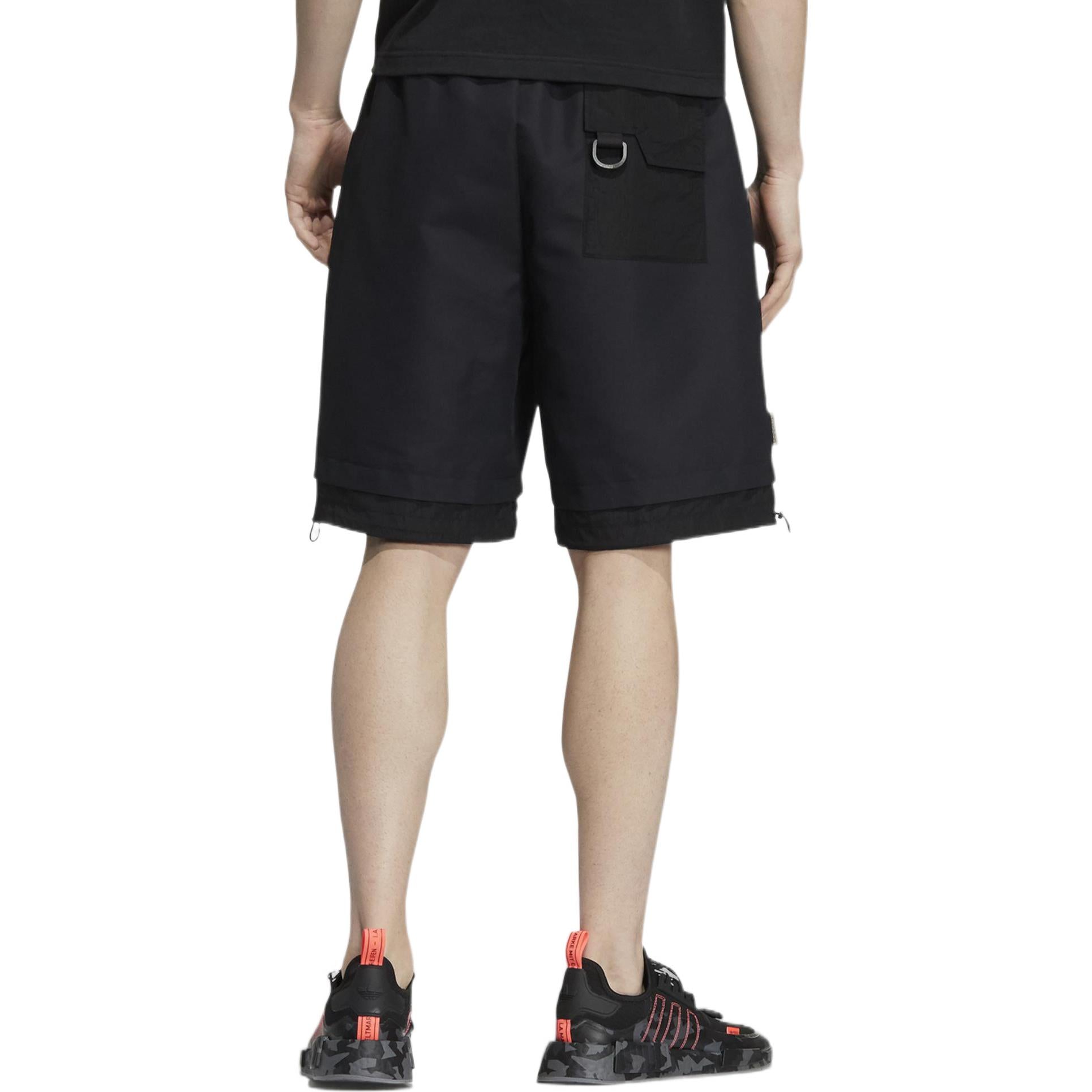 Image of Men's adidas Solid Color Pocket Lacing Sports Shorts Black HE6604