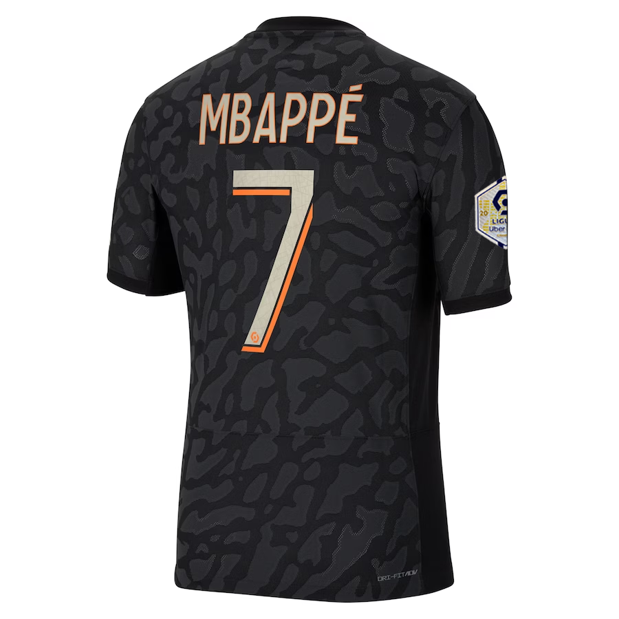 Nike Paris Saint-Germain Authentic Kylian Mbappe Match Third Jersey w/ Ligue 1 C