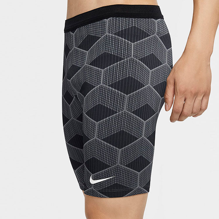 Image of Men's Nike Team Kenya Aeroswift Logo Tight Contrasting Colors Shorts Black CV037