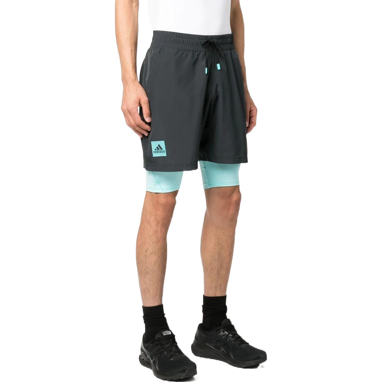 Men's adidas Logo Design Drawstring Elastic Waistband Sports Shorts Black HG4204