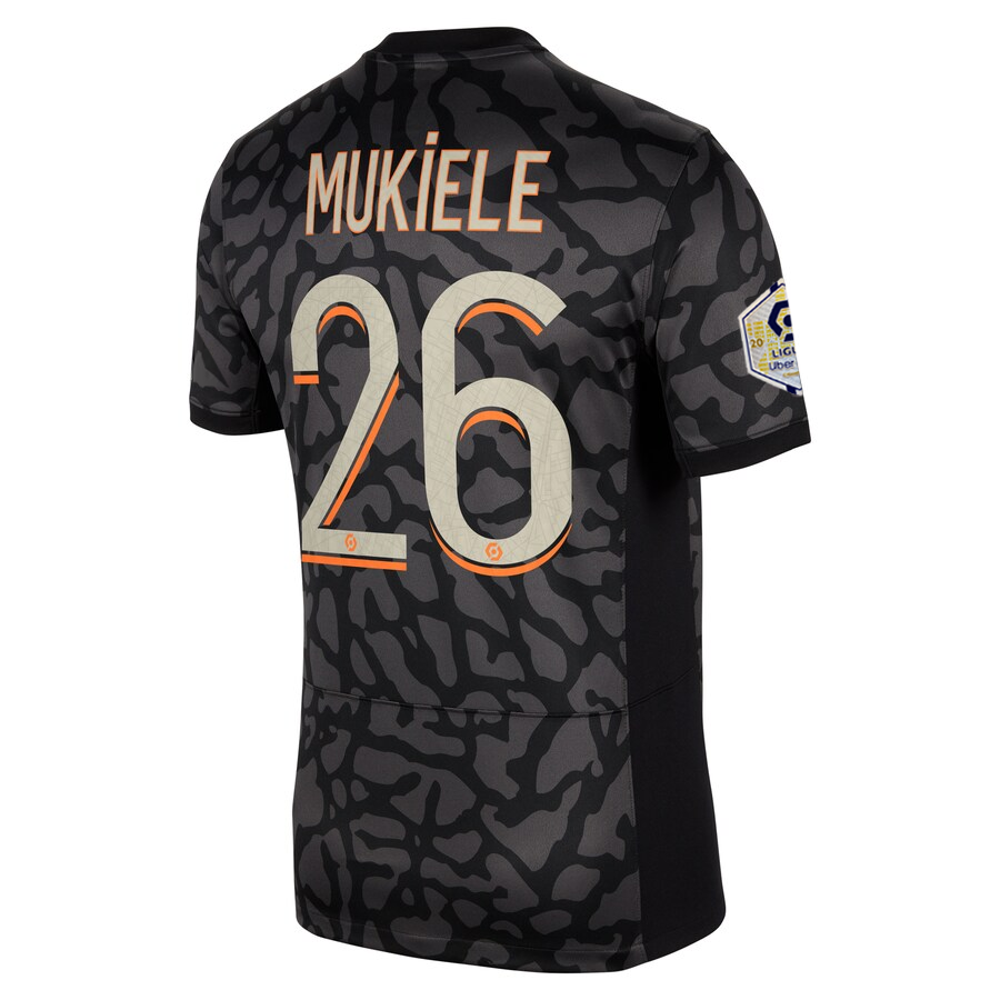 Nike Paris Saint-Germain Mukiele Third Jersey w/ Ligue 1 Patch 23/24 (Anthracite