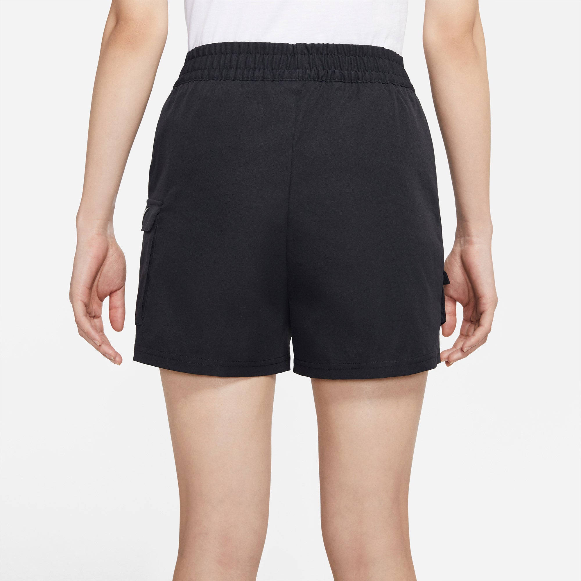 Image of (WMNS) Nike Sportswear Swoosh Sports Running Mehrere Taschen Gewebte Shorts Schwarz