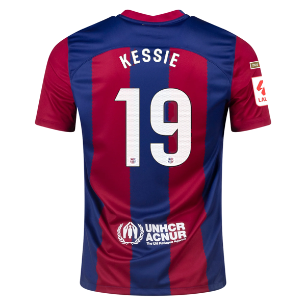 Image of Nike Barcelona Franck Kessie Home Jersey 23/24 w/ La Liga Champions Patches (Nob