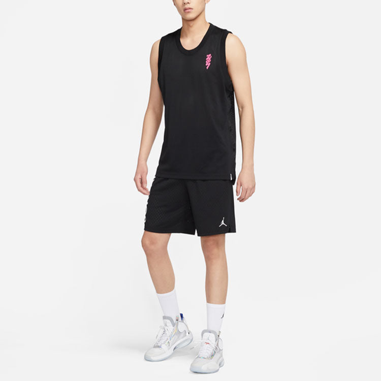 Image of Men's Air Jordan Alphabet Logo Printing Sports Shorts Black DV5030-010