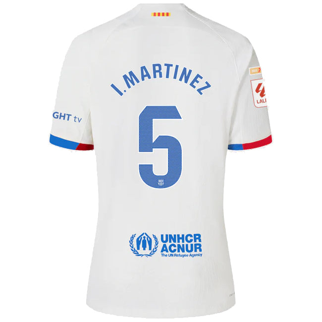 Image of Nike Barcelona I. Martinez Authentic Match Away Jersey 23/24 w/ LaLiga Patches (