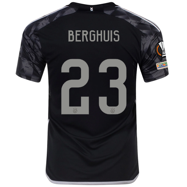 adidas Ajax Steven Berghuis Third Jersey w/ Europa League Patches 23/24 (Black)