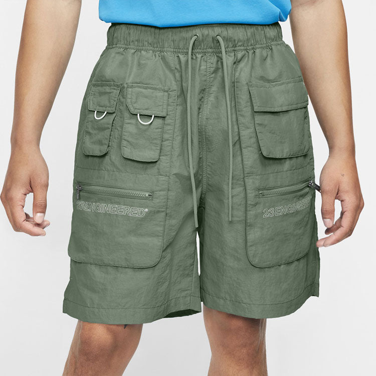 Image of Men's Air Jordan 23 Engineered Multiple Pockets Loose Cargo Sports Shorts 'Milit