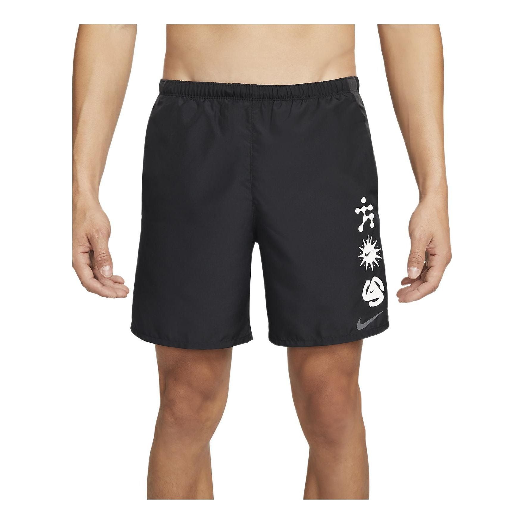 Schwarze Nike Shorts mit geradem Bein und Musterdruck für Herren mit Schnürung DM4714-010