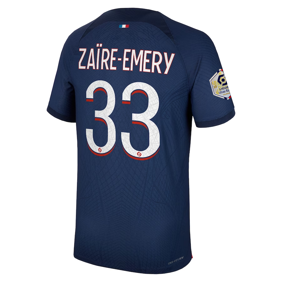 Image of Nike Paris Saint-Germain Authentic Match Zaire Emery Home Jersey w/ Ligue 1 Cham