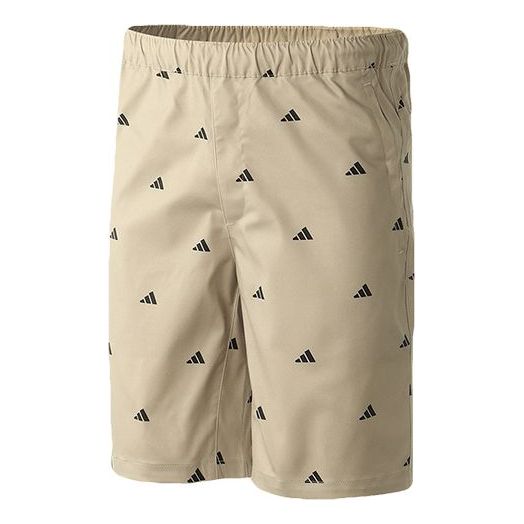 Image of adidas M Short Gen Aop Logo Printing Sports Shorts Brown GJ5105
