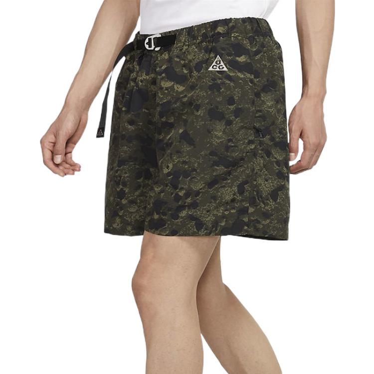 Image of Men's Nike ACG Camouflage Belt Straight Loose Sports Shorts Camouflage DH7220-35