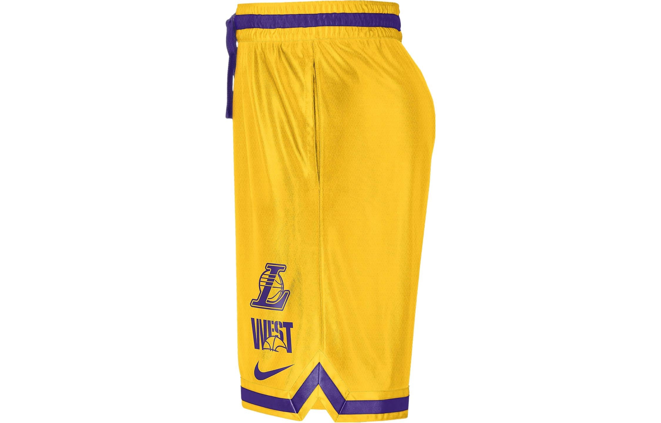 Image of Nike x NBA Dri-FIT LAKERS Basketball Shorts 'Yellow Purple' DR9351-728