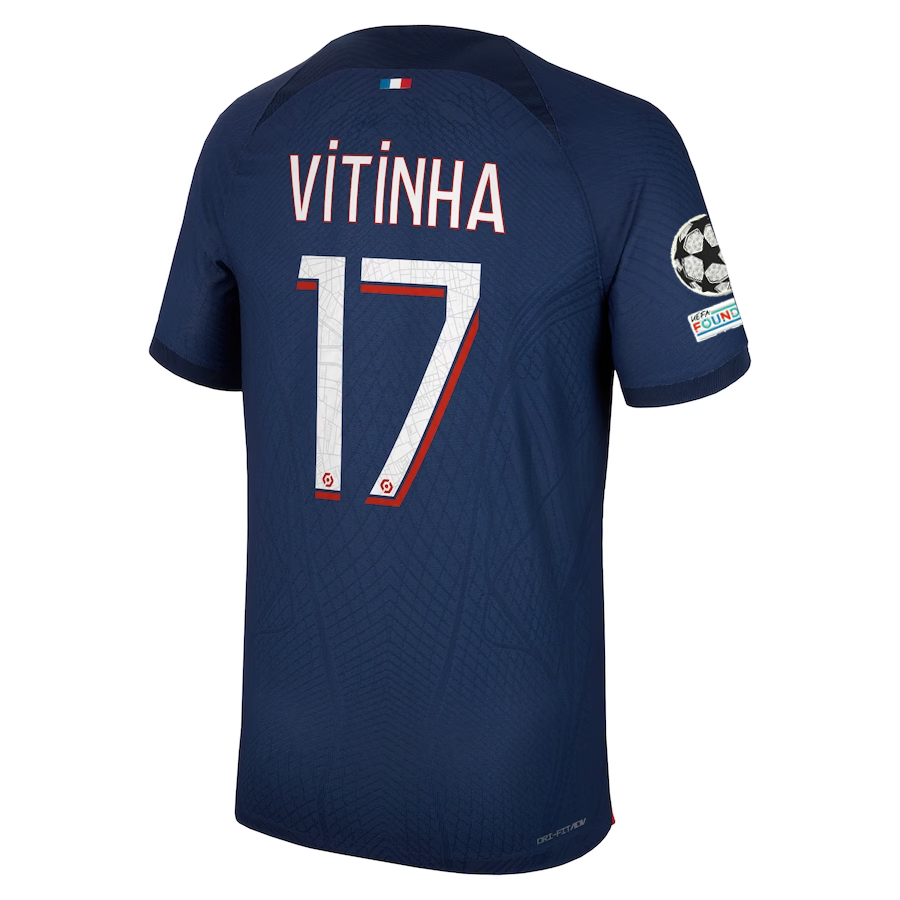 Image of Nike Paris Saint-Germain Authentic Match Vitinha Home Jersey w/ Champions League